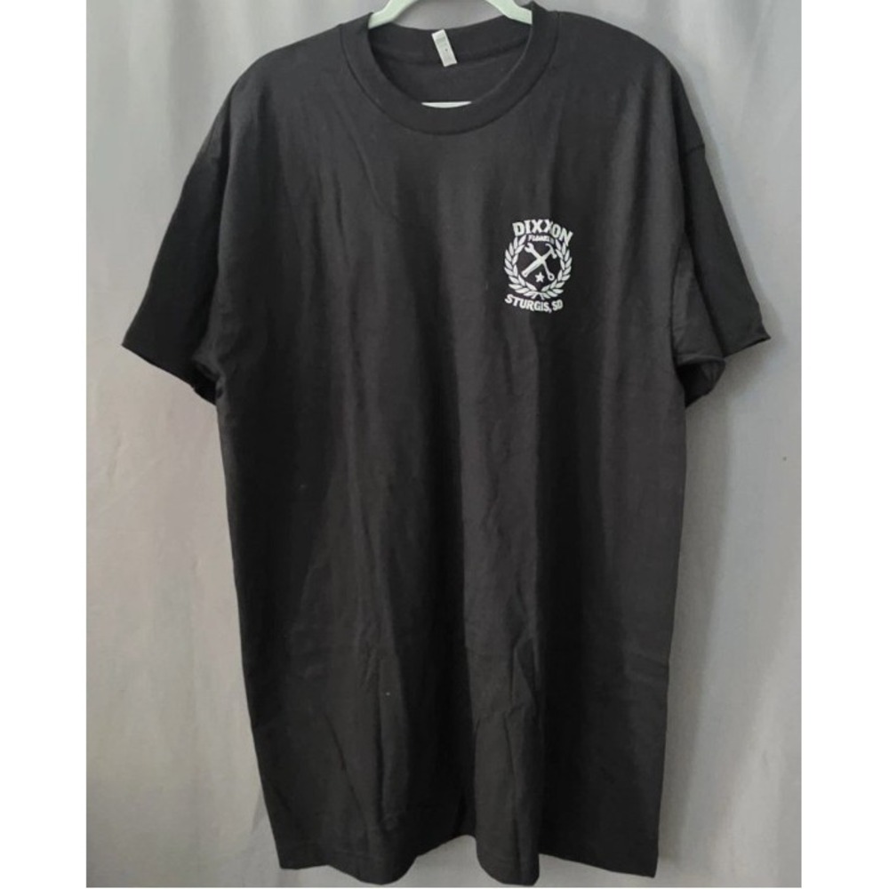 Dixxon Flannel Co T-Shirt XL Black Sketchy White Crest Sturgis SD Made USA